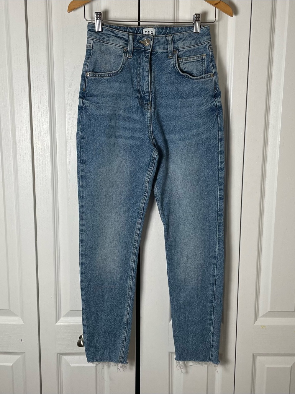 BDG Edie Jeans Womens 27 Blue Medium Wash Girlfriend Mom Super High Rise Stretch